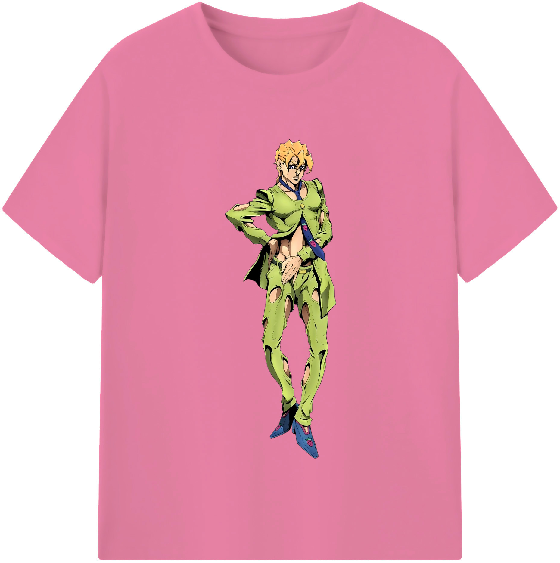 （画像用） ジョジョの奇妙な冒険 パンナコッタ?フー JoJo's Bizarre Adventure Pannacotta Fugo 綿100％半袖Tシャツ（フロントプリント）